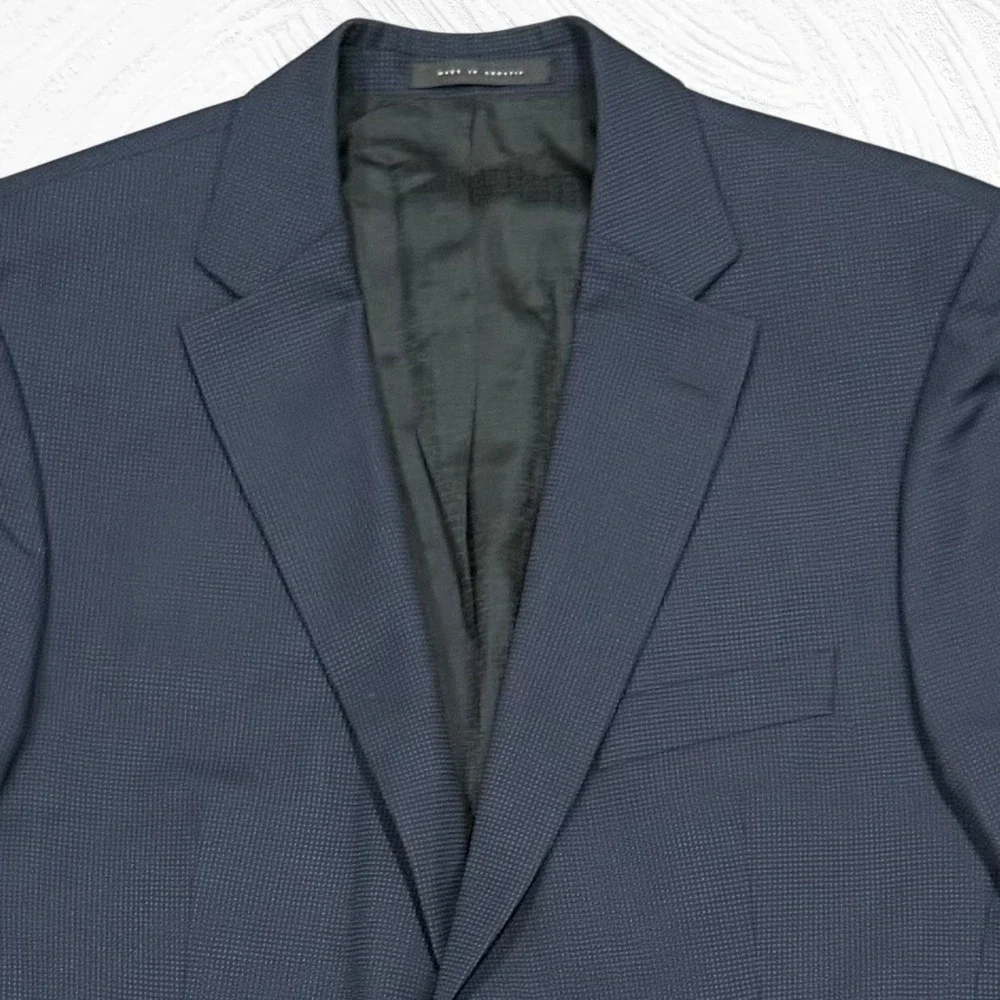 Hugo Boss Pasini2 Blue Birdseye Blazer 42S Guabello Italian Fabric 2BTN *flaw*